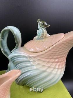 MID Century Hull USA Snail Conch Seashell & Seahorse Teapot Sugar Creamer Set
