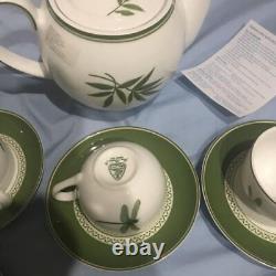 MINH LONG Teapot/Cup/Saucer Set of 6 Vietnam Fine Ceramics Manufacturer