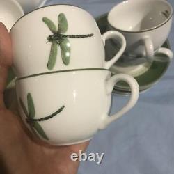 MINH LONG Teapot/Cup/Saucer Set of 6 Vietnam Fine Ceramics Manufacturer