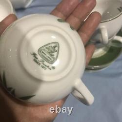 MINH LONG Teapot/Cup/Saucer Set of 6 Vietnam Fine Ceramics Manufacturer