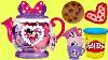 Minnie Mouse Teapot Play Toy Set With Disney Daisy Duck Princess Sofia Play Doh Cookies Tuyc
