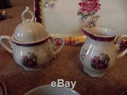 MUSICAL TEA POT SET Demitasse/Childs Iridescent victorian Made in japan Antique