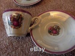 MUSICAL TEA POT SET Demitasse/Childs Iridescent victorian Made in japan Antique