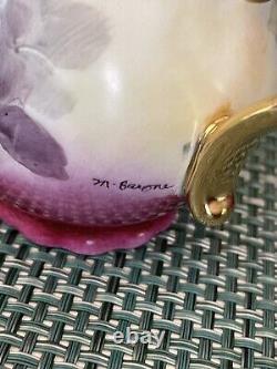 MZ Czech Republic Porcelain Tea Pot Set Creamer Sugar bowl/tray signed M. Barone