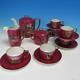 Mz Czechoslovakia 15 Pc Decorated Set Teapot, Creamer, Sugar, 6 Cup/saucer