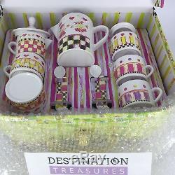 MacKenzie Childs Tea Party Child Set Sugar Creamer Teapot 4 Place Settings ++