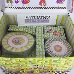 MacKenzie Childs Tea Party Child Set Sugar Creamer Teapot 4 Place Settings ++