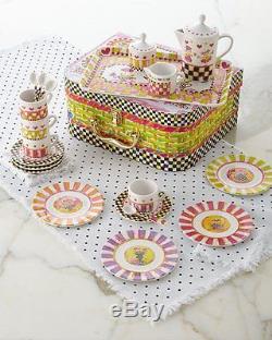 MacKenzie Childs Tea Party Child Set Sugar Creamer Teapot 4 Place Settings ++