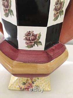 Mackenzie Childs 15 Tall Torquay Coffee Pot Frank & Mustard Stripe