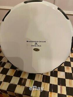 Mackenzie Childs Black and White Checkered Collectible Teapot With Box