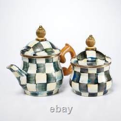 Mackenzie Childs Victoria Richard Courtly Check Tea Service Sugar Bowl Tea Pot