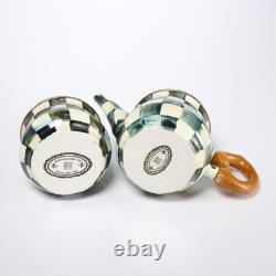 Mackenzie Childs Victoria Richard Courtly Check Tea Service Sugar Bowl Tea Pot