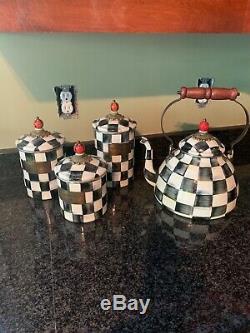 Mackenzie childs tea pot and canister set