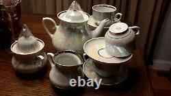 Made In USSR Opalescent Teapot and Cup And saucer Set