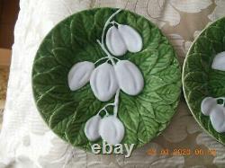 Majolica Bordallo Pinheiro Green Cabbage leaf Vintage set dishes 8 and a teapot