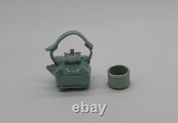 Marion Angelica Studio Pottery Ceramic Porcelain Personal Tea Pot & Cup