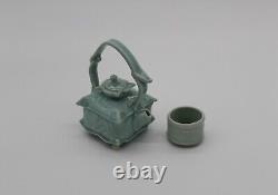 Marion Angelica Studio Pottery Ceramic Porcelain Personal Tea Pot & Cup