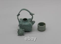 Marion Angelica Studio Pottery Ceramic Porcelain Personal Tea Pot & Cup