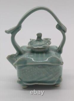 Marion Angelica Studio Pottery Ceramic Porcelain Personal Tea Pot & Cup