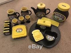 Marmite Breakfast Set Collectible Tea Pot Mugs Egg Cups Toast Butter Dish Rare