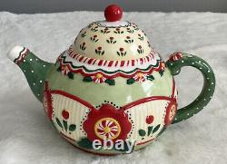 Mary Engelbreit Michel & Co. Maryment Christmas 2001 Teapot Set READ