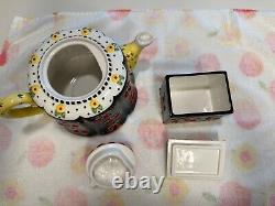 Mary Engelbreit Very Cherry teapot & tea storage box, container. Great condition