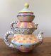 Mckenzie Childs Stacking Tea/coffee Pot, Sugar & Creamer Never Used! 1995