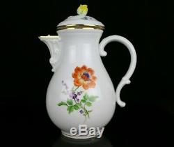 Meissen Floral Flower Coffee / Tea Pot Set Second Quality Mint Condition