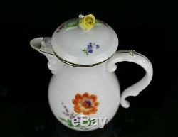 Meissen Floral Flower Coffee / Tea Pot Set Second Quality Mint Condition