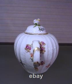 Meissen c1763 Porcelain Hand Painted Floral Teapot Crossed Swords Mark