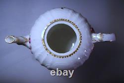 Meissen c1763 Porcelain Hand Painted Floral Teapot Crossed Swords Mark