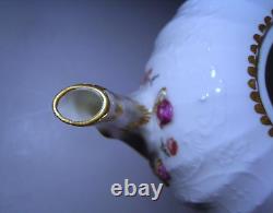 Meissen c1763 Porcelain Hand Painted Floral Teapot Crossed Swords Mark