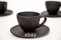 Michael Aram Africana Black Textured Tea Set, Tea Pot, 4 cups with Saucers
