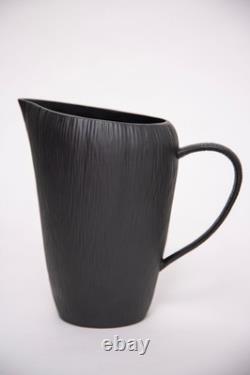 Michael Aram Africana Black Textured Tea Set, Tea Pot, 4 cups with Saucers
