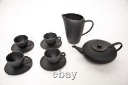 Michael Aram Africana Black Textured Tea Set, Tea Pot, 4 cups with Saucers