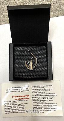 Michael Maureen Banner Sterling Silver Amethyst Coffee Tea Pot Brooch Pin Artist