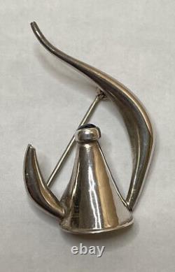 Michael Maureen Banner Sterling Silver Amethyst Coffee Tea Pot Brooch Pin Artist