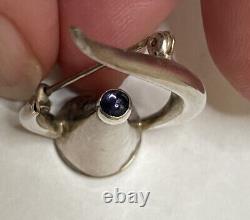 Michael Maureen Banner Sterling Silver Amethyst Coffee Tea Pot Brooch Pin Artist
