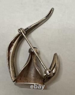 Michael Maureen Banner Sterling Silver Amethyst Coffee Tea Pot Brooch Pin Artist