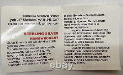 Michael Maureen Banner Sterling Silver Amethyst Coffee Tea Pot Brooch Pin Artist