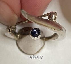 Michael Maureen Banner Sterling Silver Amethyst Coffee Tea Pot Brooch Pin Artist
