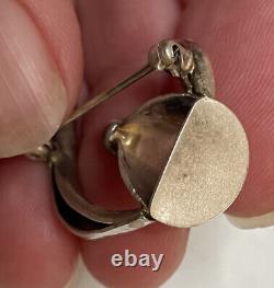 Michael Maureen Banner Sterling Silver Amethyst Coffee Tea Pot Brooch Pin Artist