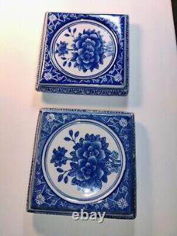Mid Century DeChang Taoci Blue and White Floral Porcelain Teapot Trivets