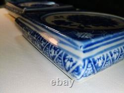 Mid Century DeChang Taoci Blue and White Floral Porcelain Teapot Trivets