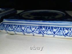 Mid Century DeChang Taoci Blue and White Floral Porcelain Teapot Trivets