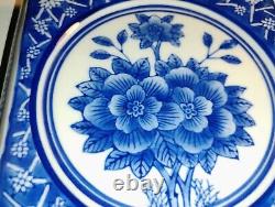 Mid Century DeChang Taoci Blue and White Floral Porcelain Teapot Trivets