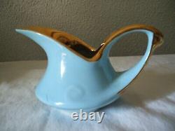 Mid Century Modern Blue Teapot Creamer & Sugar Set 1940's