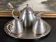 Mid-century Modern Silver Teapot Set And Tray