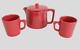 Mid Century Modern Very Rare Red Limited Of 200 Made In Usa Teapot Mug Set Mcm