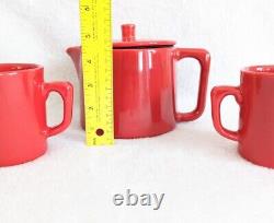 Mid Century Modern VERY RARE Red Limited of 200 MADE IN USA Teapot Mug Set MCM